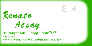 renato acsay business card